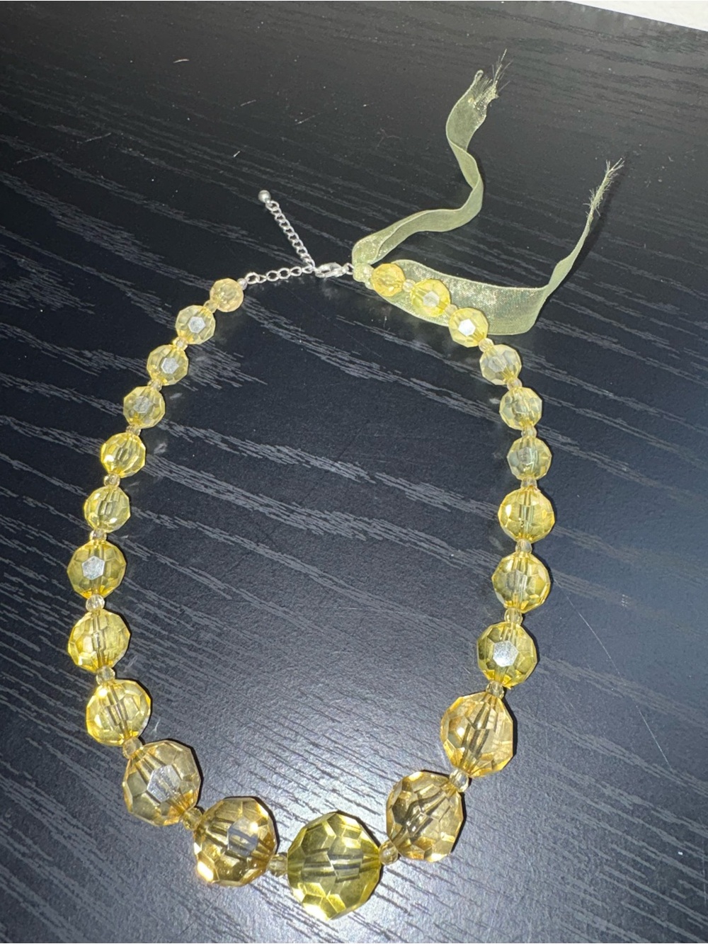 Yellow Crystal Bead Necklace - Women's Jewelry